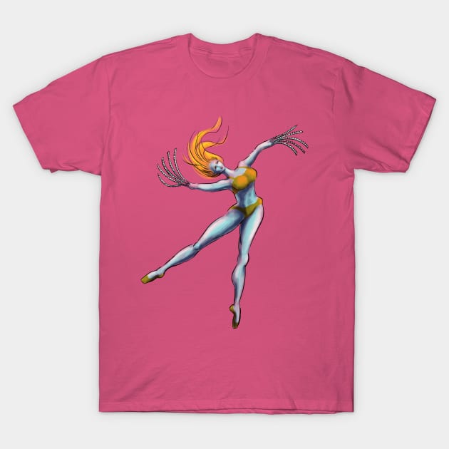 Weird Dancer Girl With Saw Hands T-Shirt by Boriana Giormova